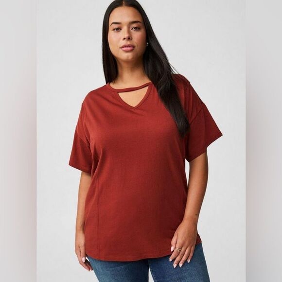 NWT Torrid Heritage Cotton Choker Seamed Tee, Woman’s Size 4x - Picture 2 of 6